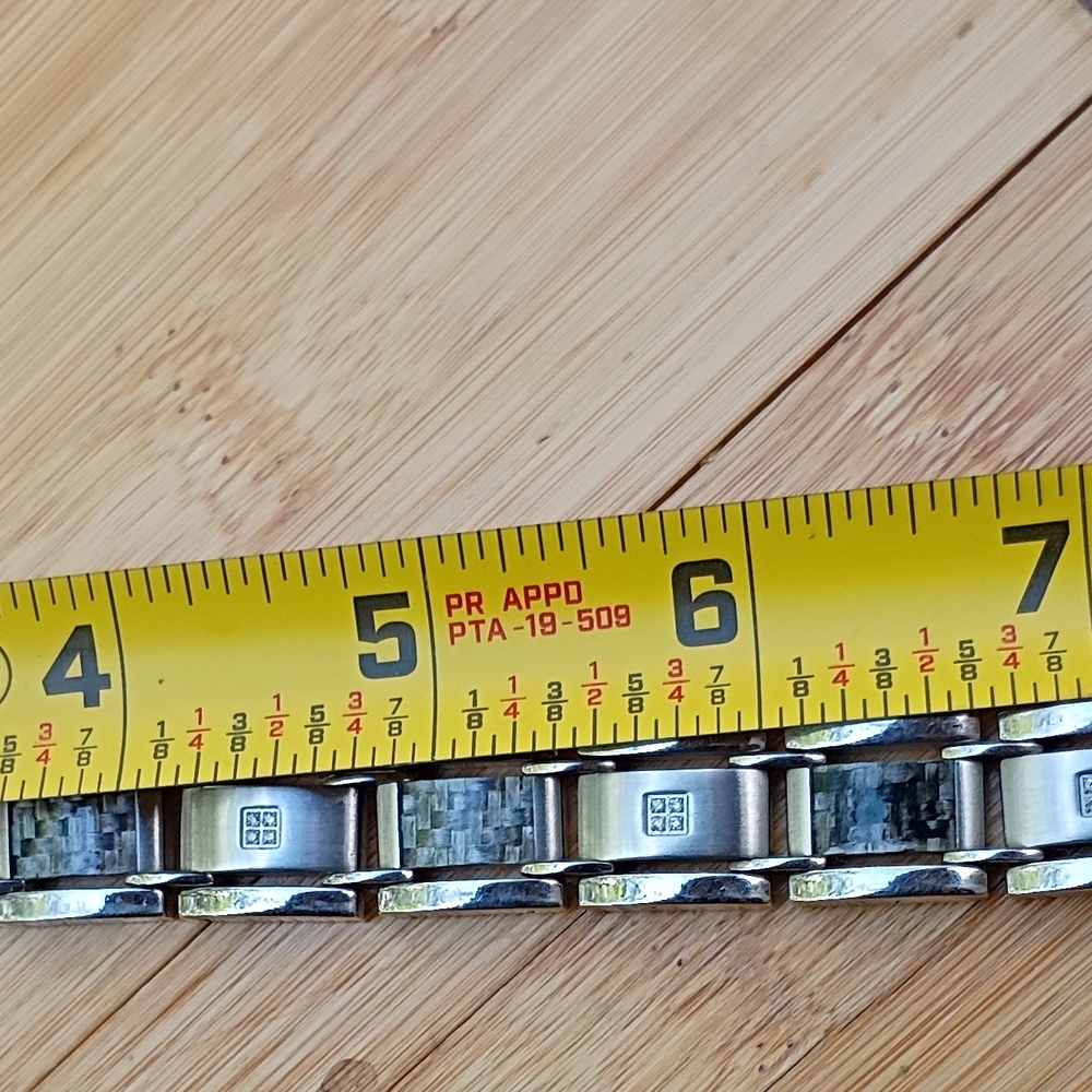 Silver and Black Men's Bracelet - Picture 7 of 7